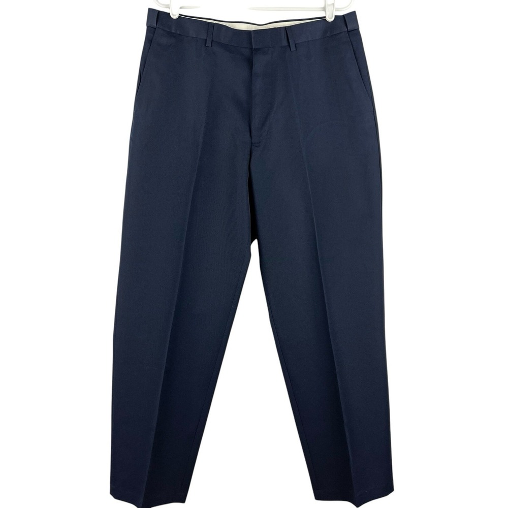 Puritan Men's Navy Chino Pants Size 36x30 Flat Front Tapered Leg Mid Rise